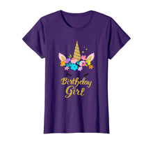 Load image into Gallery viewer, Unicorn Birthday Girl T-Shirt Gift Birthday Present For Girl