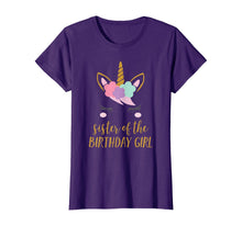 Load image into Gallery viewer, Cute Unicorn Sister Shirt, Sister of the Birthday Girl Tee