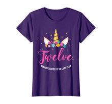 Load image into Gallery viewer, 12 Years Old Birthday Girl Gifts Unicorn 12th Birthday T-Shirt