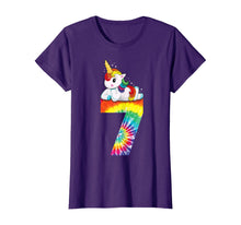Load image into Gallery viewer, 7th Birthday Unicorn Shirt Girls Tie Dye Gift Party Outfit T-Shirt