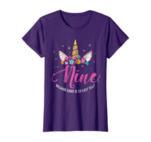 Load image into Gallery viewer, 9 Years Old Birthday Girl Gifts Unicorn 9th Birthday T-Shirt