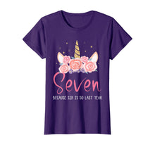 Load image into Gallery viewer, 7 Years Old Birthday Girl Gifts Unicorn 7th Birthday T-Shirt