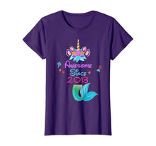 Load image into Gallery viewer, Girls Awesome Since 2013-7th Birthday Unicorn Mermaid Party T-Shirt