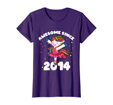 Load image into Gallery viewer, Awesome Since 2014 Ballerina Unicorn Birthday Rainbow Girls T-Shirt