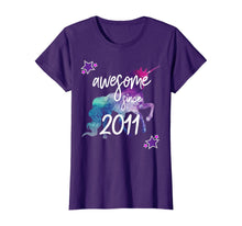 Load image into Gallery viewer, Awesome Since 2011 Unicorn Birthday T-Shirt
