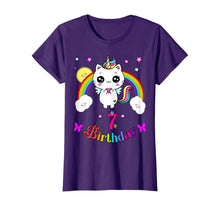 Load image into Gallery viewer, Caticorn 7th seven years Birthday Unicorn Cat Rainbow Shirt T-Shirt