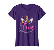 Load image into Gallery viewer, 5 Years Old Birthday Girl Gifts Unicorn 5th Birthday T-Shirt