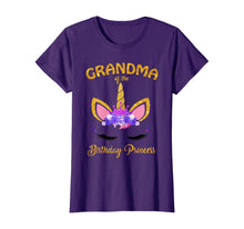 Load image into Gallery viewer, Womens Unicorn Girl Grandma Of The Birthday Princess T-Shirt