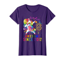 Load image into Gallery viewer, 8th Birthday Unicorn Dabbing Shirt Girl Awesome Since 2012 T-Shirt