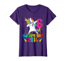 Load image into Gallery viewer, 6 Years Old 6th Birthday Awesome Since 2014 Unicorn Dabbing T-Shirt