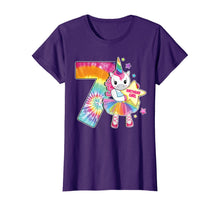 Load image into Gallery viewer, 7th Birthday Unicorn Shirt Gift for Girls Age 7 Tie Dye Tee