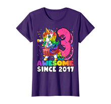 Load image into Gallery viewer, Awesome Since 2017 Flossing Unicorn Tutu 3rd Birthday Gift T-Shirt
