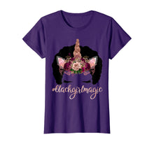 Load image into Gallery viewer, Unicorn Afro Kids Rose Black Girl Magic Birthday Gift T-Shirt