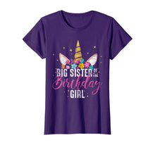 Load image into Gallery viewer, Big Sister Of The Birthday Girl Sister Gift Unicorn Birthday T-Shirt
