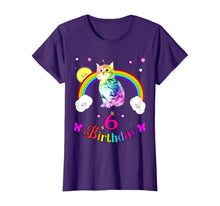 Load image into Gallery viewer, cool cute unique six 6th birthday tee shirt unicorn cat tee T-Shirt