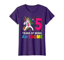 Load image into Gallery viewer, 5th Birthday Dabbing Unicorn Party Gift 5 Years Old Girls T-Shirt