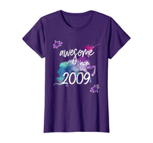 Load image into Gallery viewer, Awesome Since 2009 Unicorn Birthday Shirt