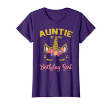 Load image into Gallery viewer, Auntie Of The Birthday Girl Party Outfit Unicorn Matching T-Shirt