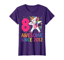 Load image into Gallery viewer, 8 Years Old 8th Birthday Unicorn Dabbing Shirt Girl Party T-Shirt