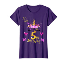 Load image into Gallery viewer, Unicorn Birthday Shirt For Girls OMG It's My 5th Birthday