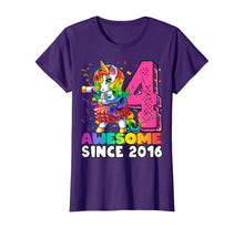 Load image into Gallery viewer, Awesome Since 2016 Flossing Unicorn Tutu 4th Birthday Gift T-Shirt