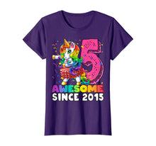 Load image into Gallery viewer, Awesome Since 2015 Flossing Unicorn Tutu 5th Birthday Gift T-Shirt