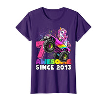 Load image into Gallery viewer, Awesome Since 2013 Unicorn Monster Truck 7th Birthday Gift T-Shirt