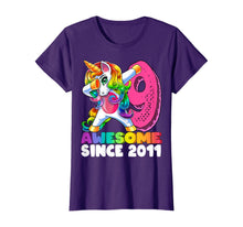 Load image into Gallery viewer, Awesome Since 2011 Dabbing Unicorn 9th Birthday Gift Girls T-Shirt