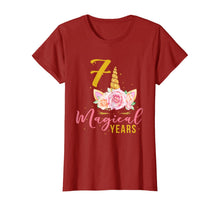 Load image into Gallery viewer, 7 Years Old Birthday Girl Gift Unicorn 7th Birthday T-Shirt