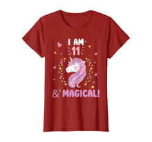 Load image into Gallery viewer, I am 11 &amp; Magical Happy Birthday 11 Years Old Unicorn tee T-Shirt