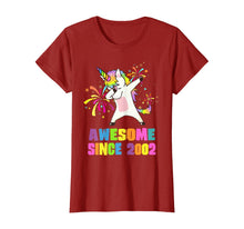Load image into Gallery viewer, 18 Years Old 18th Birthday Awesome Since 2002 Unicorn T-Shirt
