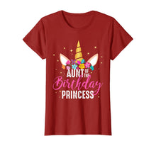 Load image into Gallery viewer, Aunt Of The Birthday Princess Aunt Gift Unicorn Birthday T-Shirt