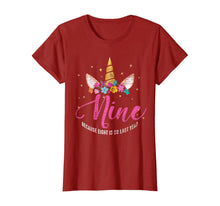 Load image into Gallery viewer, 9 Years Old Birthday Girl Gifts Unicorn 9th Birthday T-Shirt