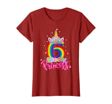 Load image into Gallery viewer, Birthday Princess Unicorn 6 Year Old 6th Birthday Girl Kids T-Shirt
