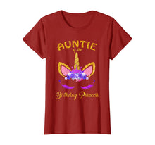 Load image into Gallery viewer, Womens Unicorn Girl Auntie Of The Birthday Princess T-Shirt
