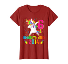 Load image into Gallery viewer, 6 Years Old 6th Birthday Awesome Since 2014 Unicorn Dabbing T-Shirt