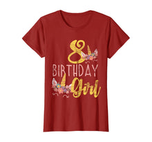 Load image into Gallery viewer, 8 Years Old Birthday Girl Gift Unicorn 8th Birthday T-Shirt