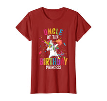 Load image into Gallery viewer, Uncle of the Birthday Princess Gift Dabbing Unicorn Girl Dad T-Shirt