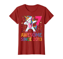 Load image into Gallery viewer, 7 Years Old 7th Birthday Unicorn Dabbing Shirt Girl Party T-Shirt