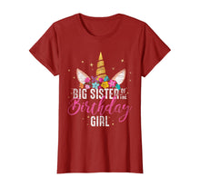 Load image into Gallery viewer, Big Sister Of The Birthday Girl Sister Gift Unicorn Birthday T-Shirt