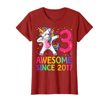 Load image into Gallery viewer, 3 Years Old 3rd Birthday Unicorn Dabbing Shirt Girl Party T-Shirt