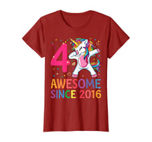 Load image into Gallery viewer, 4 Years Old 4th Birthday Unicorn Dabbing Shirt Girl Party T-Shirt