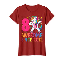 Load image into Gallery viewer, 8 Years Old 8th Birthday Unicorn Dabbing Shirt Girl Party T-Shirt