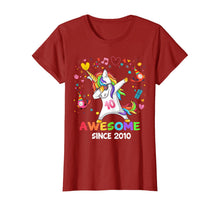 Load image into Gallery viewer, Dabbing Unicorn Awesome Since 2010 - 10th Birthday T-Shirt