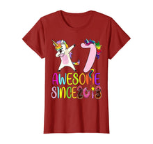 Load image into Gallery viewer, 7 year 7th birthday party dabbing unicorn awesome since 2013 T-Shirt