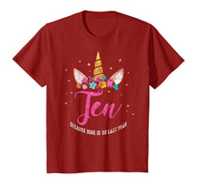 Load image into Gallery viewer, 10 Years Old Birthday Girl Gifts Unicorn 10th Birthday T-Shirt