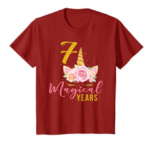 Load image into Gallery viewer, 7 Years Old Birthday Girl Gift Unicorn 7th Birthday T-Shirt