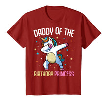 Load image into Gallery viewer, Dabbing Unicorn Daddy of the Birthday Princess Funny Bday T-Shirt