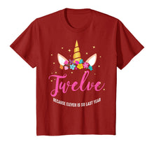 Load image into Gallery viewer, 12 Years Old Birthday Girl Gifts Unicorn 12th Birthday T-Shirt