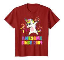 Load image into Gallery viewer, 16 Years Old 16th Birthday Awesome Since 2004 Unicorn T-Shirt